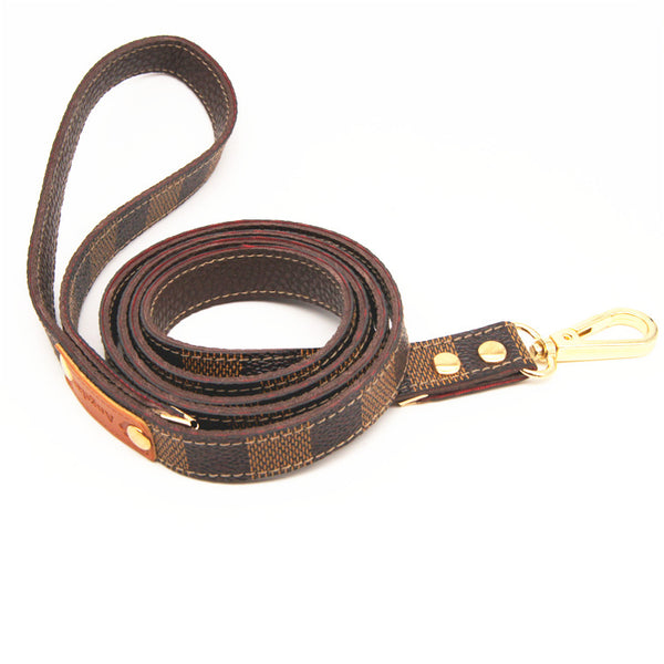 Lovely and cute fashion leather dog collar Pet leash and collar set