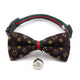 Classic pattern luxury pet collars copper bell bow tie cloth cat dog choker nylon leash direct selling